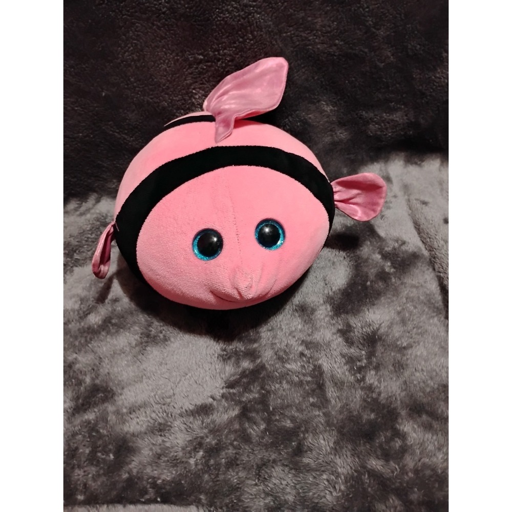 Ty Beanie Ballz-gilly The Pink & Black Fish 13" Stuffed Toy